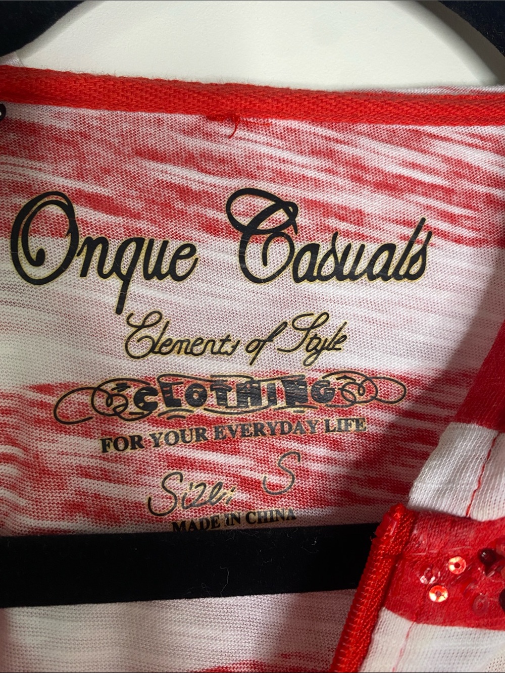 Y2K Red & White Mallcore Hoodie with Sequins - Picture 2 of 5